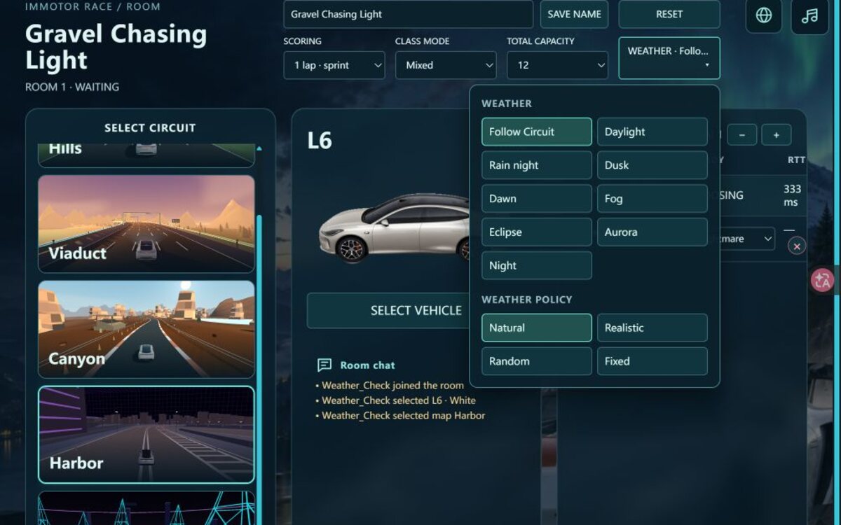 IMMOTOR RACE 多人房间大厅截图